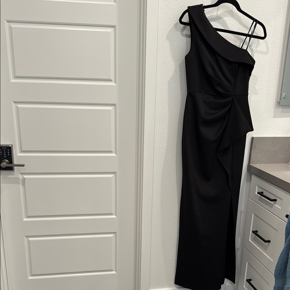 Eliza J Black One Shoulder Dress